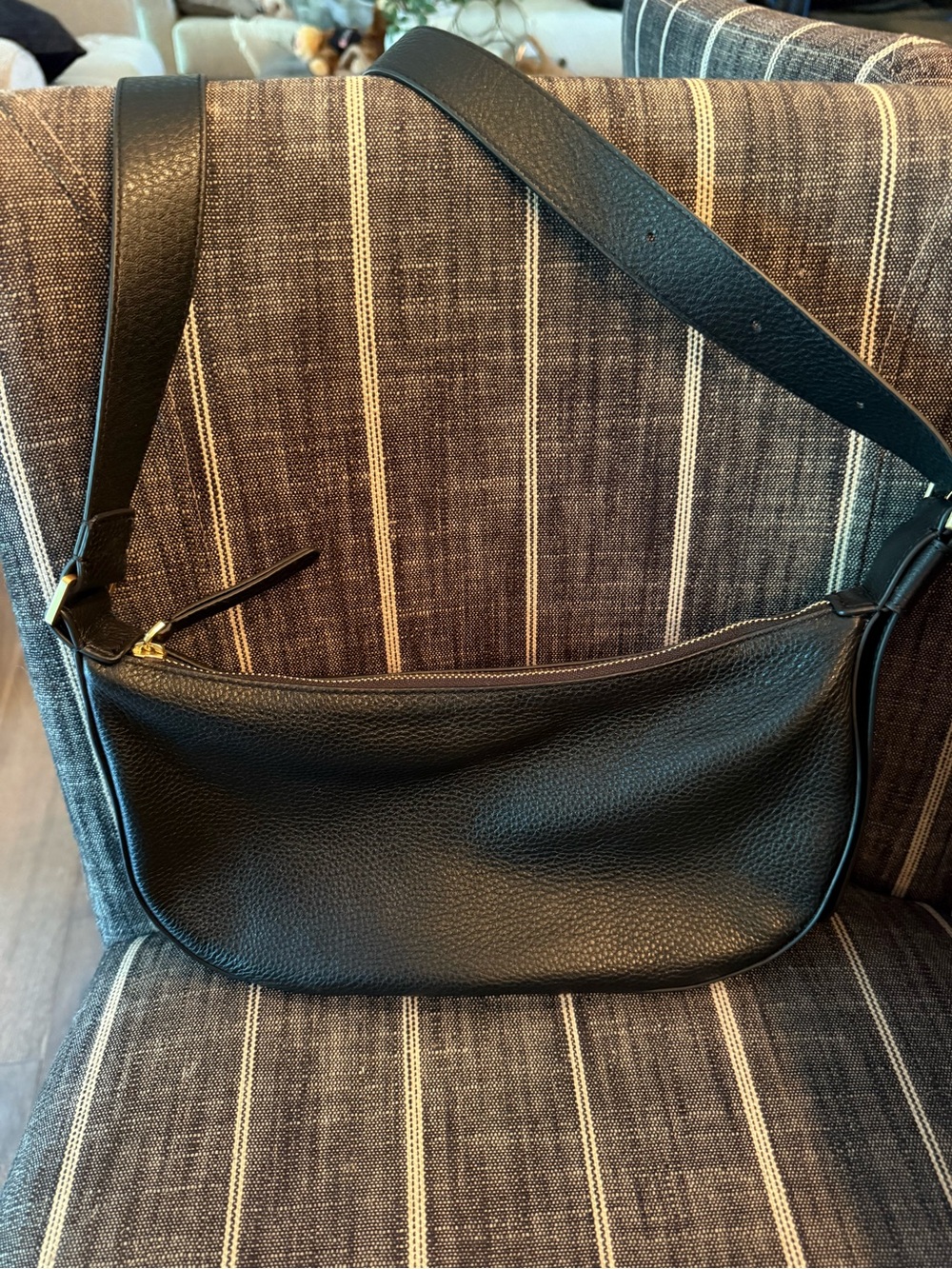 Black Leather Vera Bradley Bag